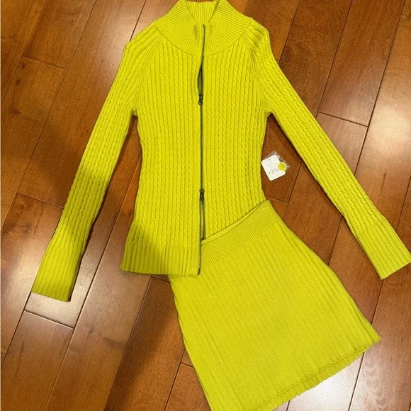 NWT FREE PEOPLE Eliza Mini Skirt Sweater Set SZ S - Picture 4 of 8